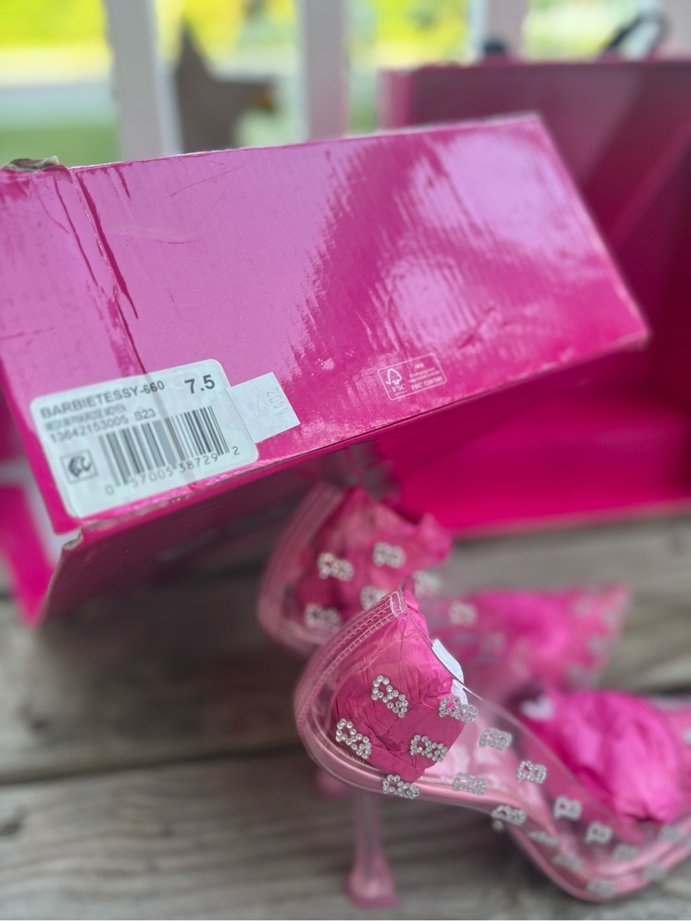 ALDO X Barbie Barbietessy Stessy Clear Pink Heeled Shoes 7.5 NWT - Picture 4 of 13